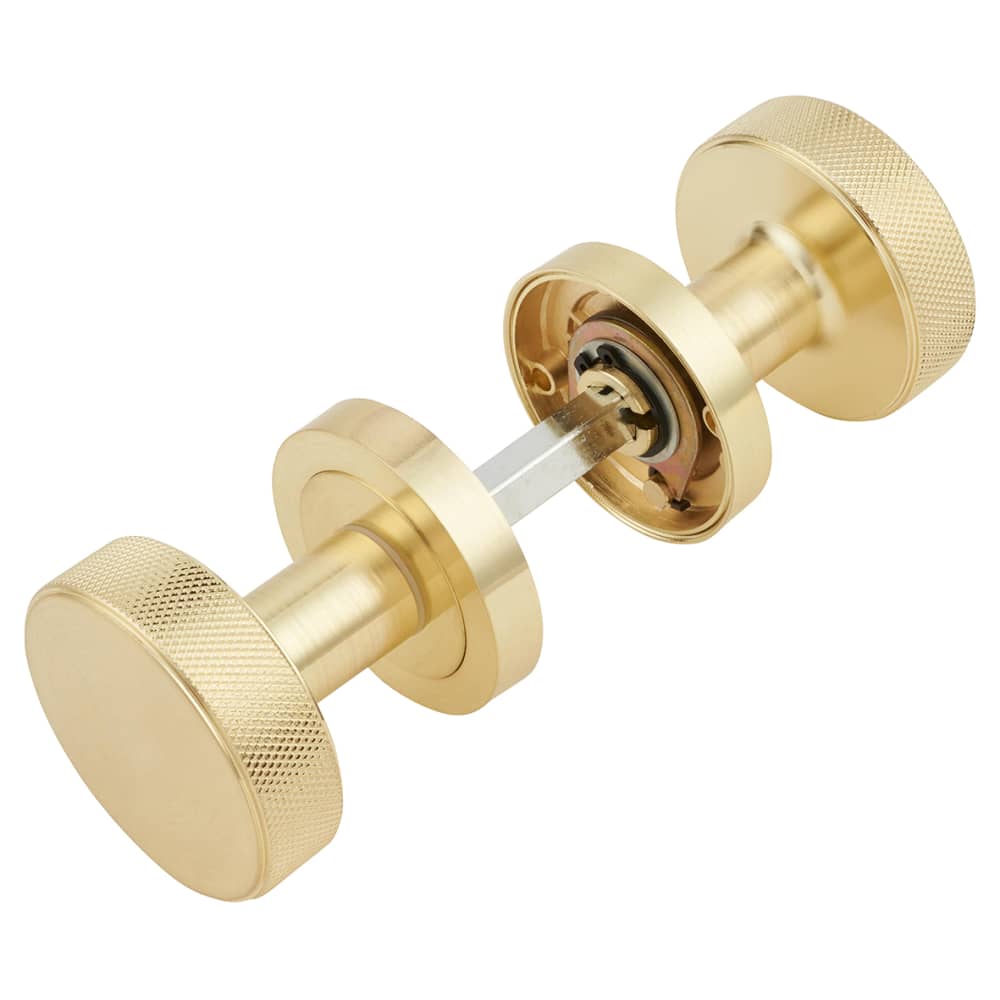 Altro Knurled Mortice Door Knob - 52mm Rose Diameter - Satin Brass