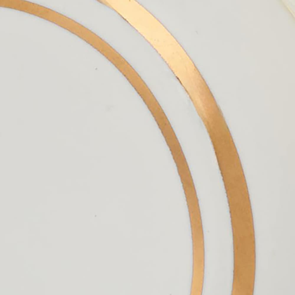 Hampstead Designer Porcelain Mortice/Rim Door Knob - 60mm Rose Diameter - White and Gold 