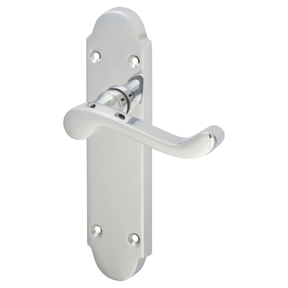Touchpoint Victorian Summer Latch Door Handle - 168 x 40mm - Polished Chrome