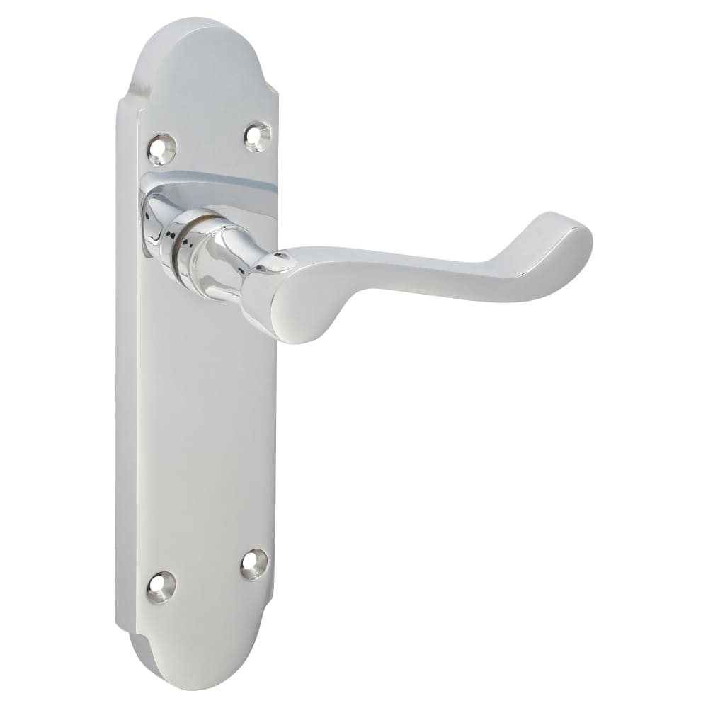 Touchpoint Victorian Summer Latch Door Handle - 168 x 40mm - Polished Chrome