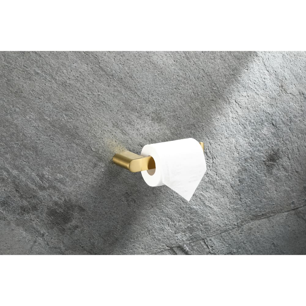Altro Designer Square Toilet Roll Holder - 180 x 65 x 26mm - PVD Satin Brass