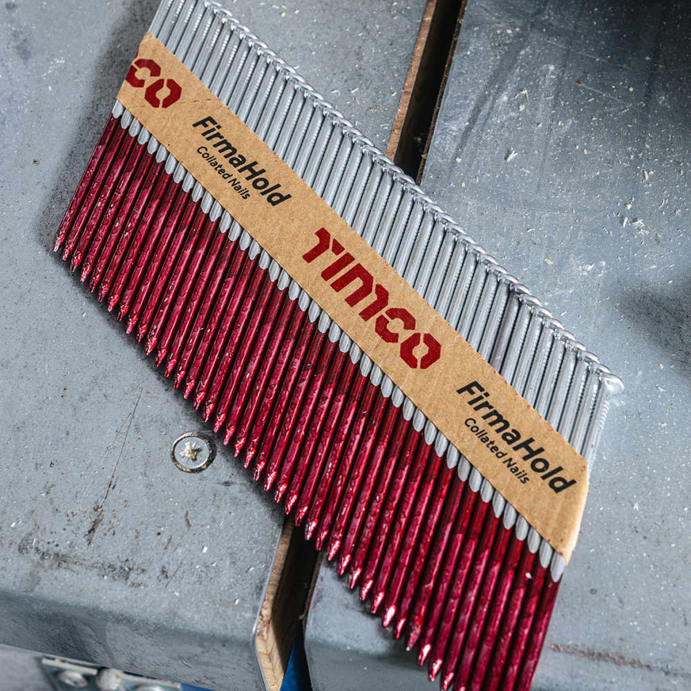 TIMCO FirmaHold First Fix Nail - Plain  - 34° Angled - 3.1 x 90mm - Bright Steel - Pack of 2200