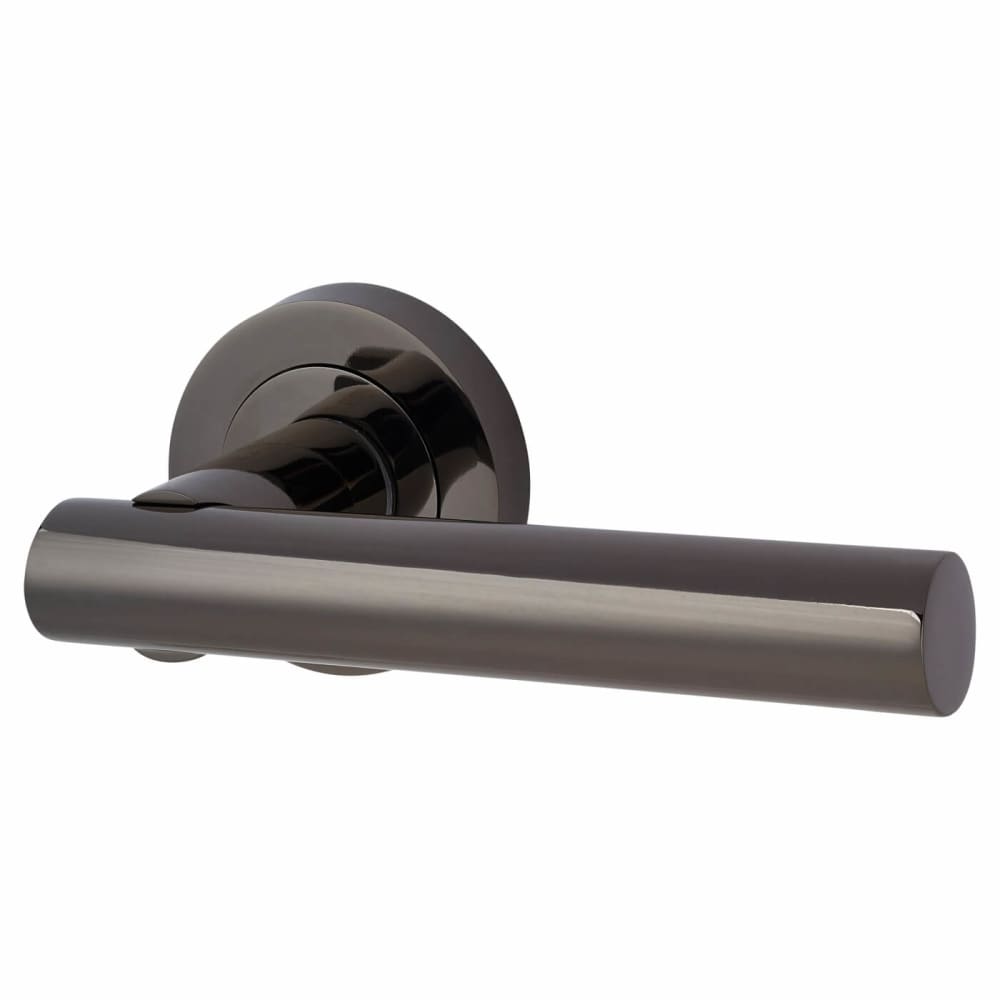 Altro Bella Bathroom Lock Door Handle on Rose Kit - Black Nickel