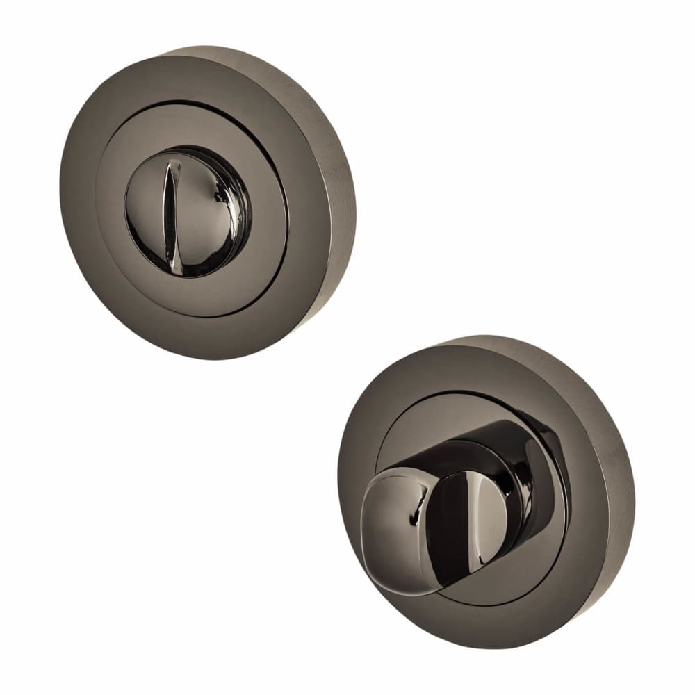 Altro Bella Bathroom Lock Door Handle on Rose Kit - Black Nickel