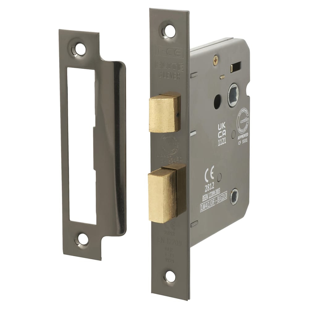 Altro Bella Bathroom Lock Door Handle on Rose Kit - Black Nickel