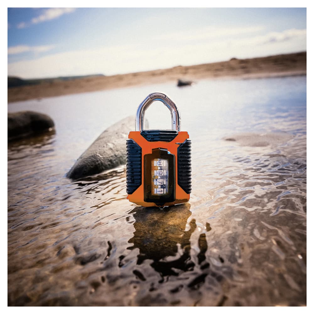 Squire All Weather Combination Padlock - 50mm Body - 23 x 22mm Shackle - Orange