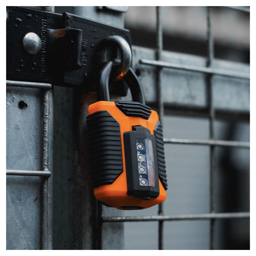 Squire All Weather Combination Padlock - 50mm Body - 23 x 22mm Shackle - Orange