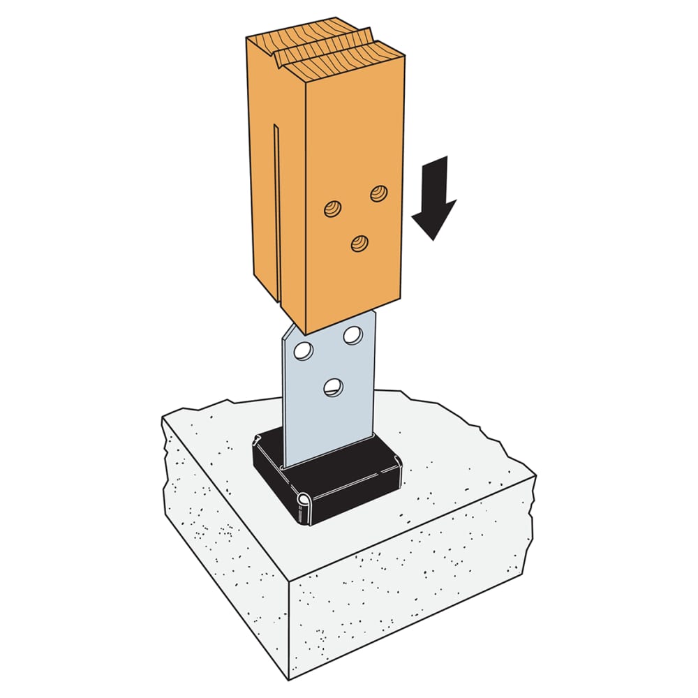 Simpson Strong Tie CPT44Z Concealed Post Base for 89-100mm Posts