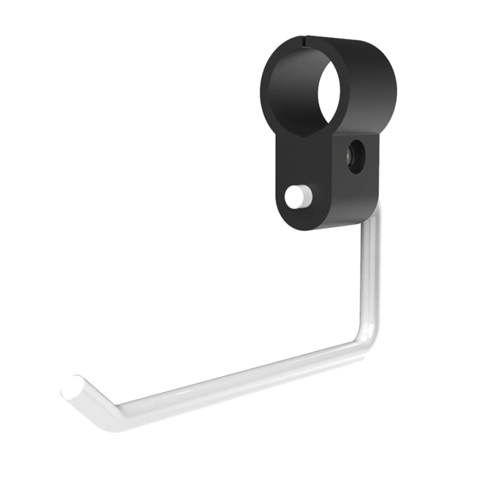 Nymas Support Rail Clip-On Toilet Roll Holder - 165 x 32 x 120mm - White Powder Coated