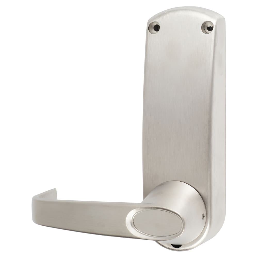 Codelocks CL600 Push Button Code Lock and Latch with Key Override - Brushed Steel