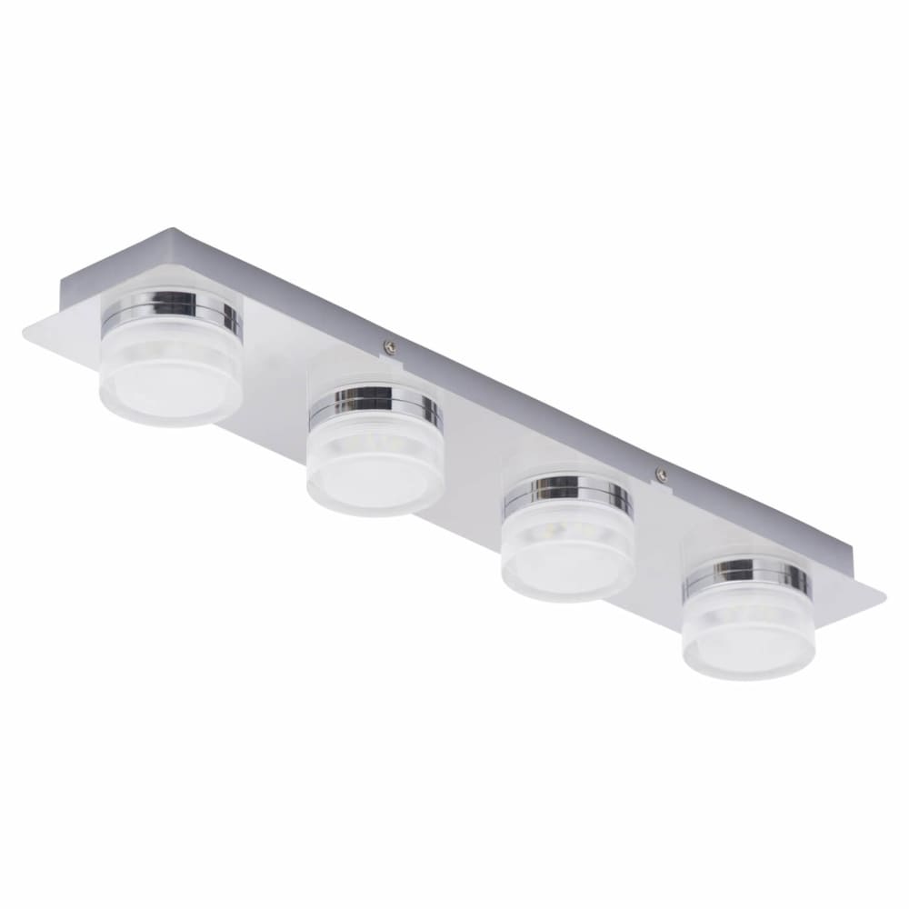 Forum Spa Amalfi 28W 4 Light Flush LED Bathroom Ceiling Light Bar - IP44 - 4000K Cool White - Chrome