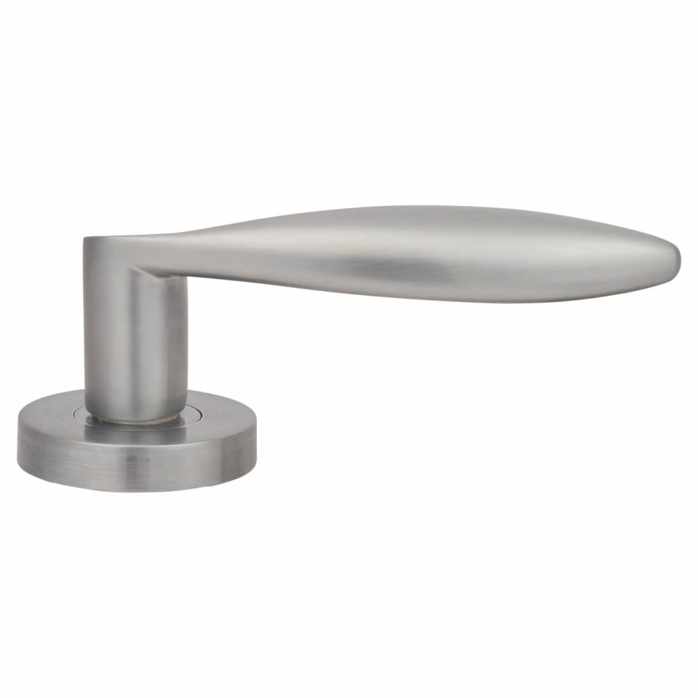 Jigtech Cresta Door Handle on Rose - Satin Chrome