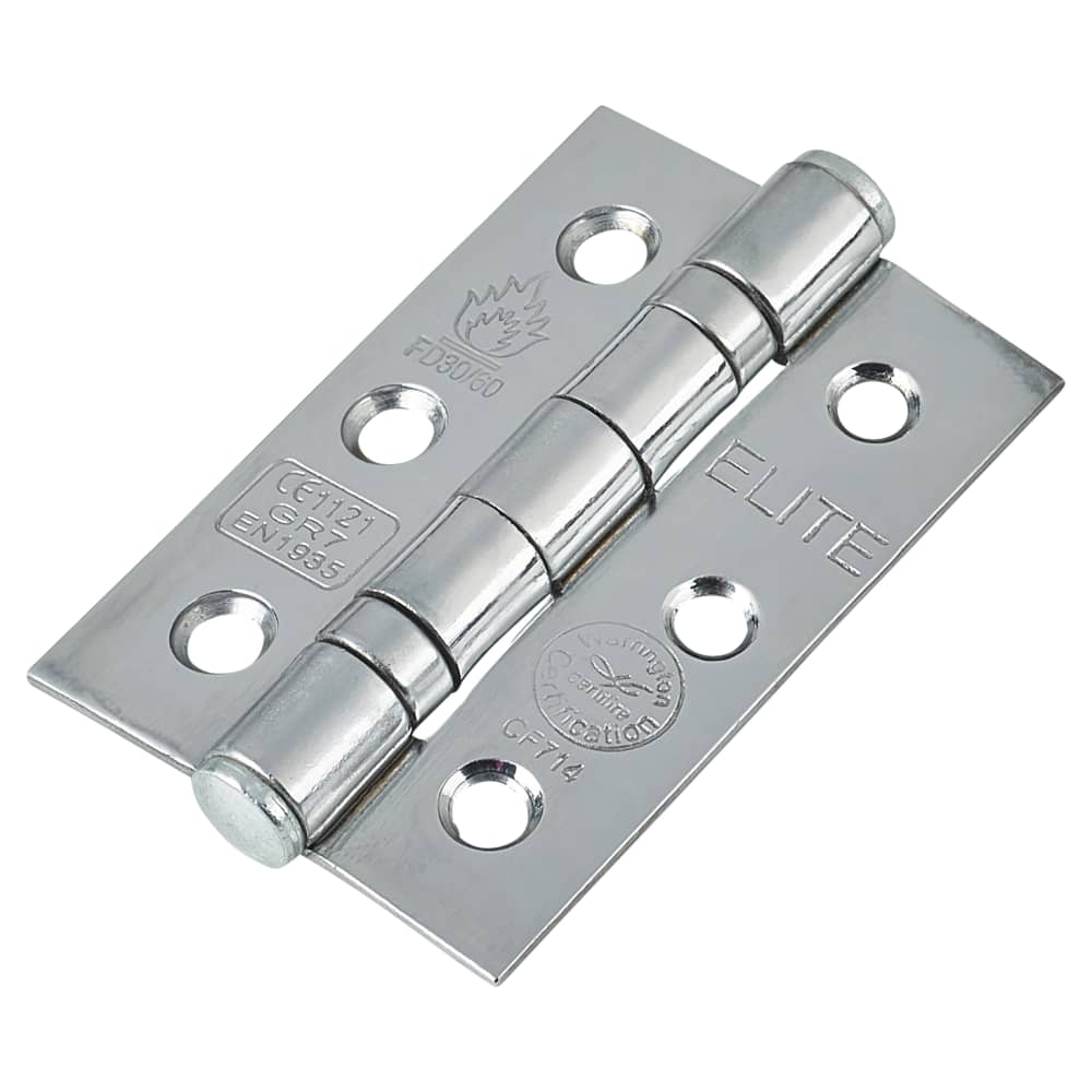 Altro Tubular Latch Pack - 57mm Backset - 3 x Fire Rated Ball Bearing Hinges - Polished Chrome