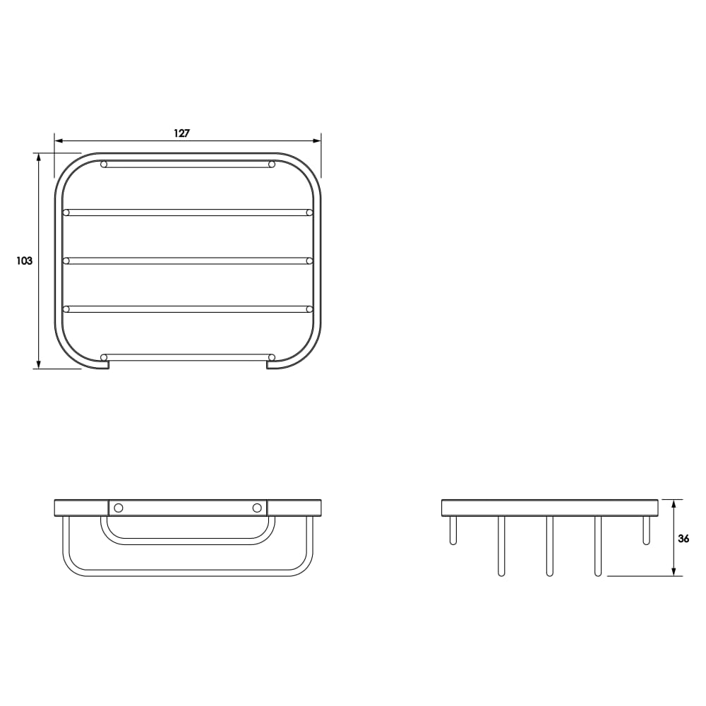 Croydex Wirework Small Shower Soap Dish Basket - 35 x 130 x 100mm - Stainless Steel