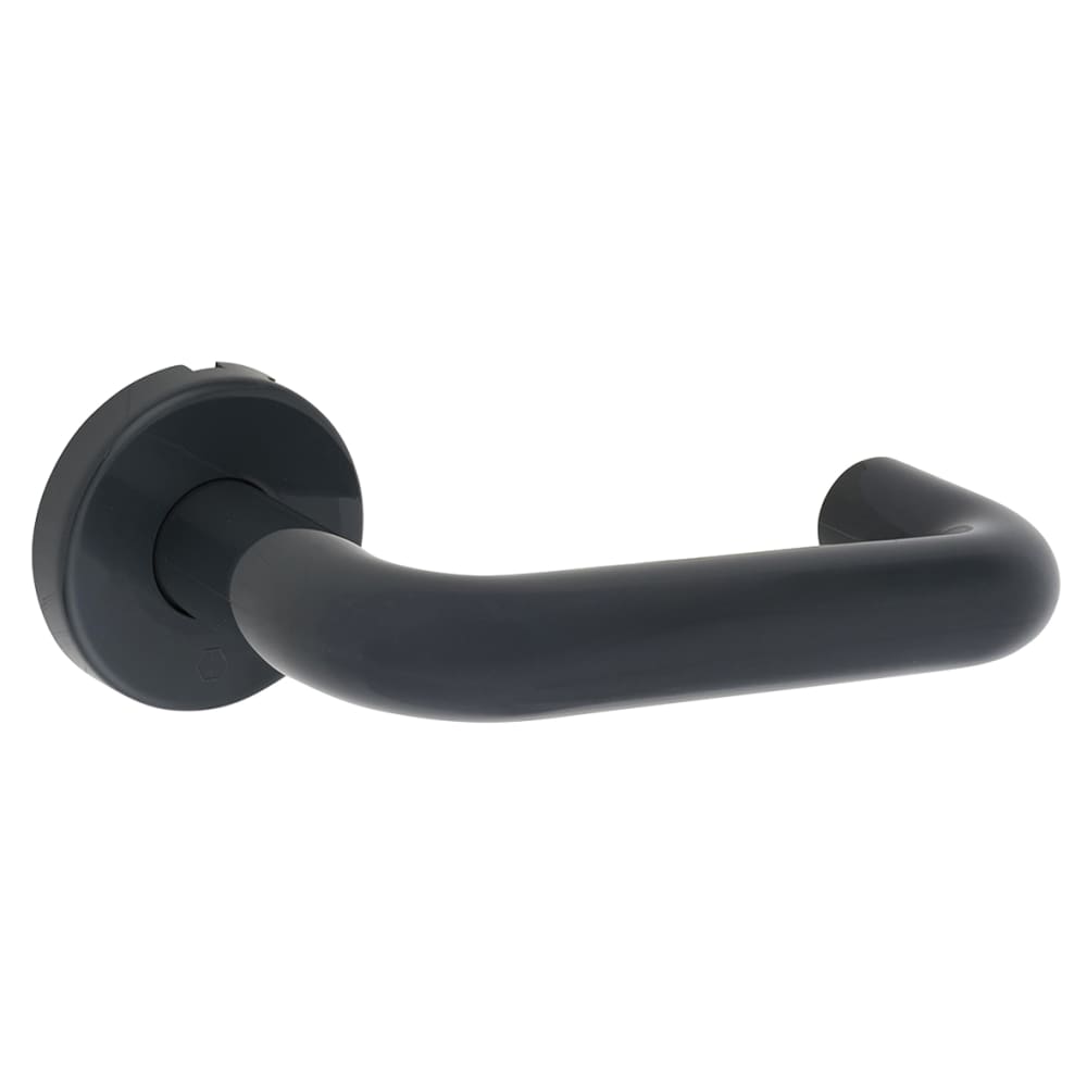 Hoppe Paris AR600/20 Nylon Steel Core Safety Door Handle on Rose - Anthracite Grey