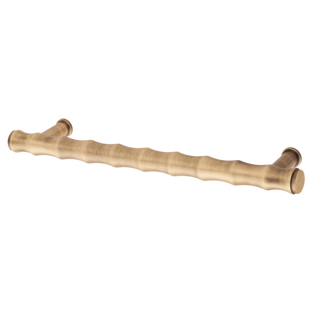 Alexander & Wilks Crispin Bamboo 15mm T-Bar Cabinet Pull Handle - 160mm Centres - Antique Brass