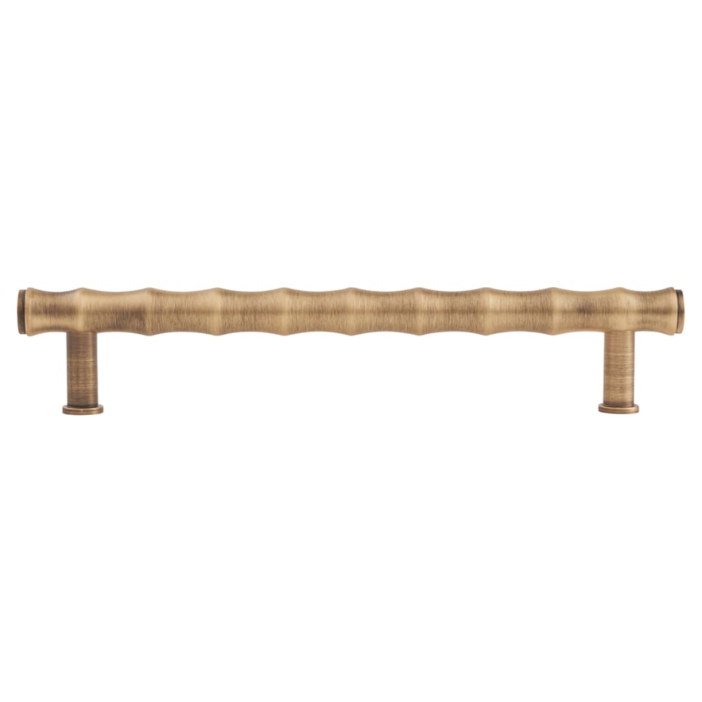 Alexander & Wilks Crispin Bamboo 15mm T-Bar Cabinet Pull Handle - 160mm Centres - Antique Brass