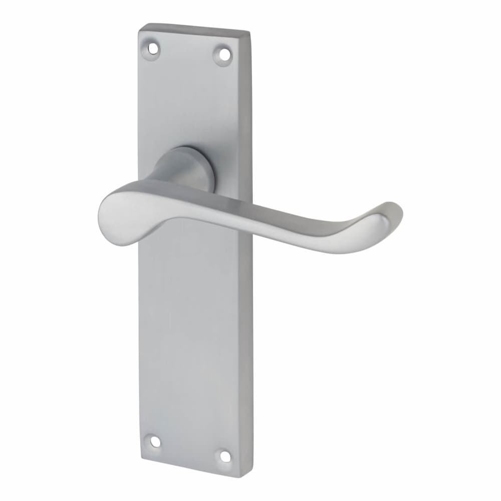 Touchpoint Victorian Scroll Latch Door Handle - 155 x 42mm - Satin Chrome