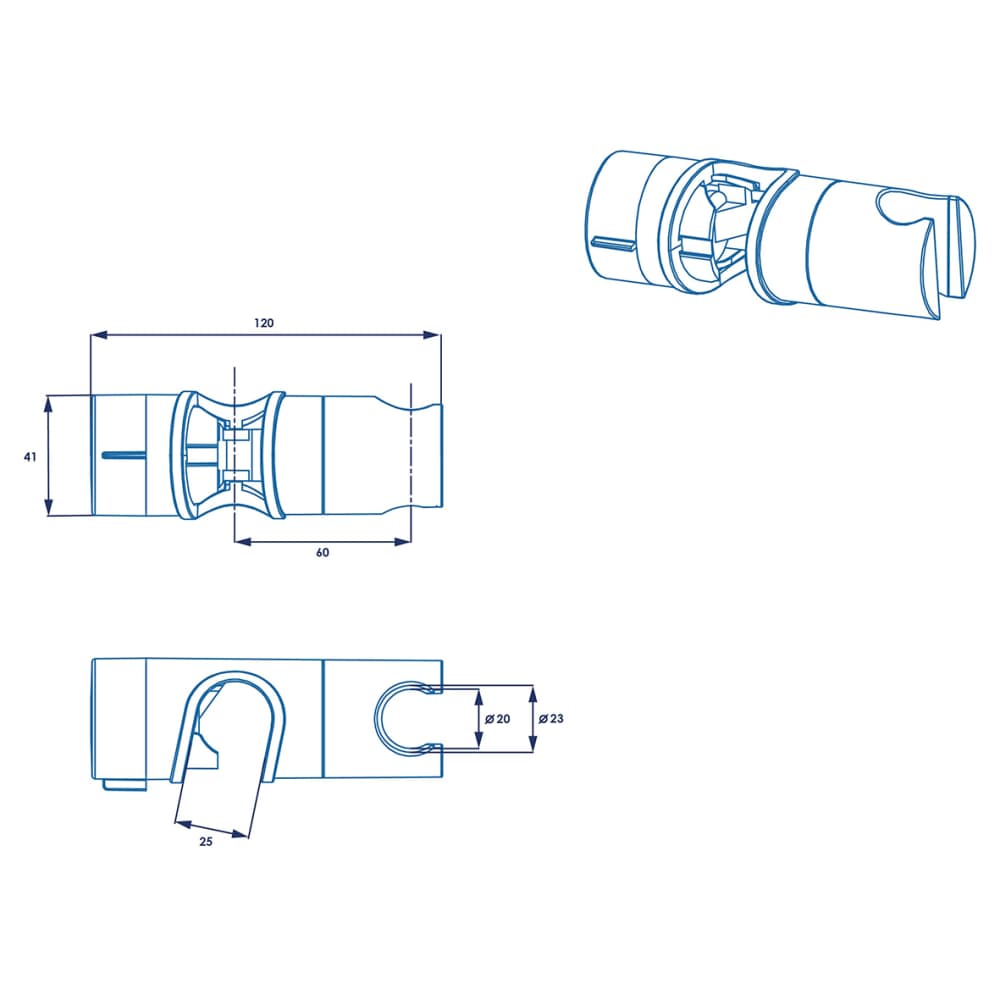 Croydex Universal Riser Rail Slider - White