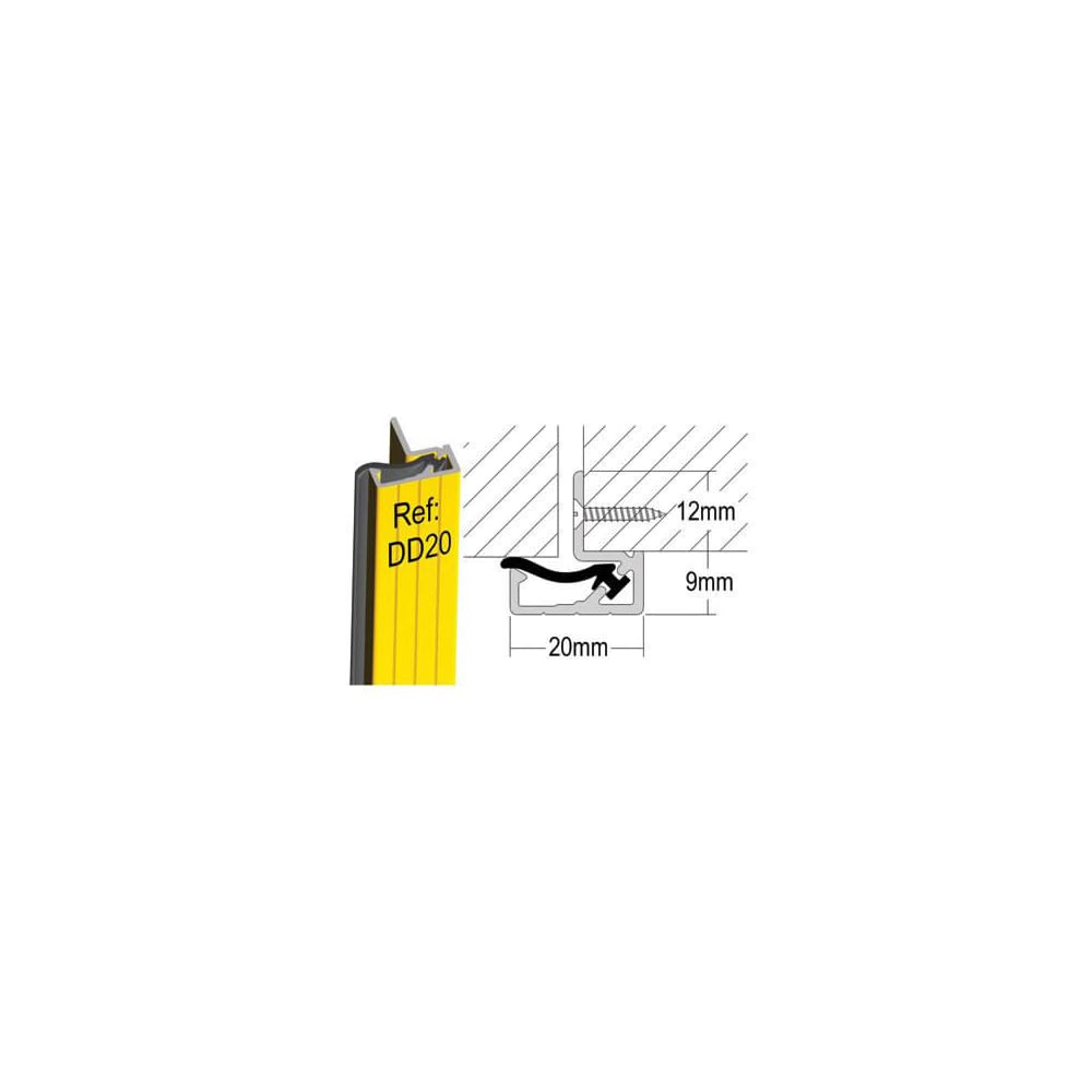 Stormguard Double Door Seal DD20 - 2100mm Length - White