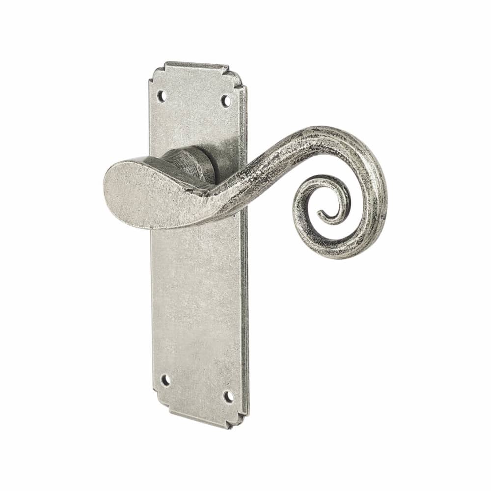 Olde Forge Monkey Tail Latch Door Handle - 152 x 52mm - Pewter