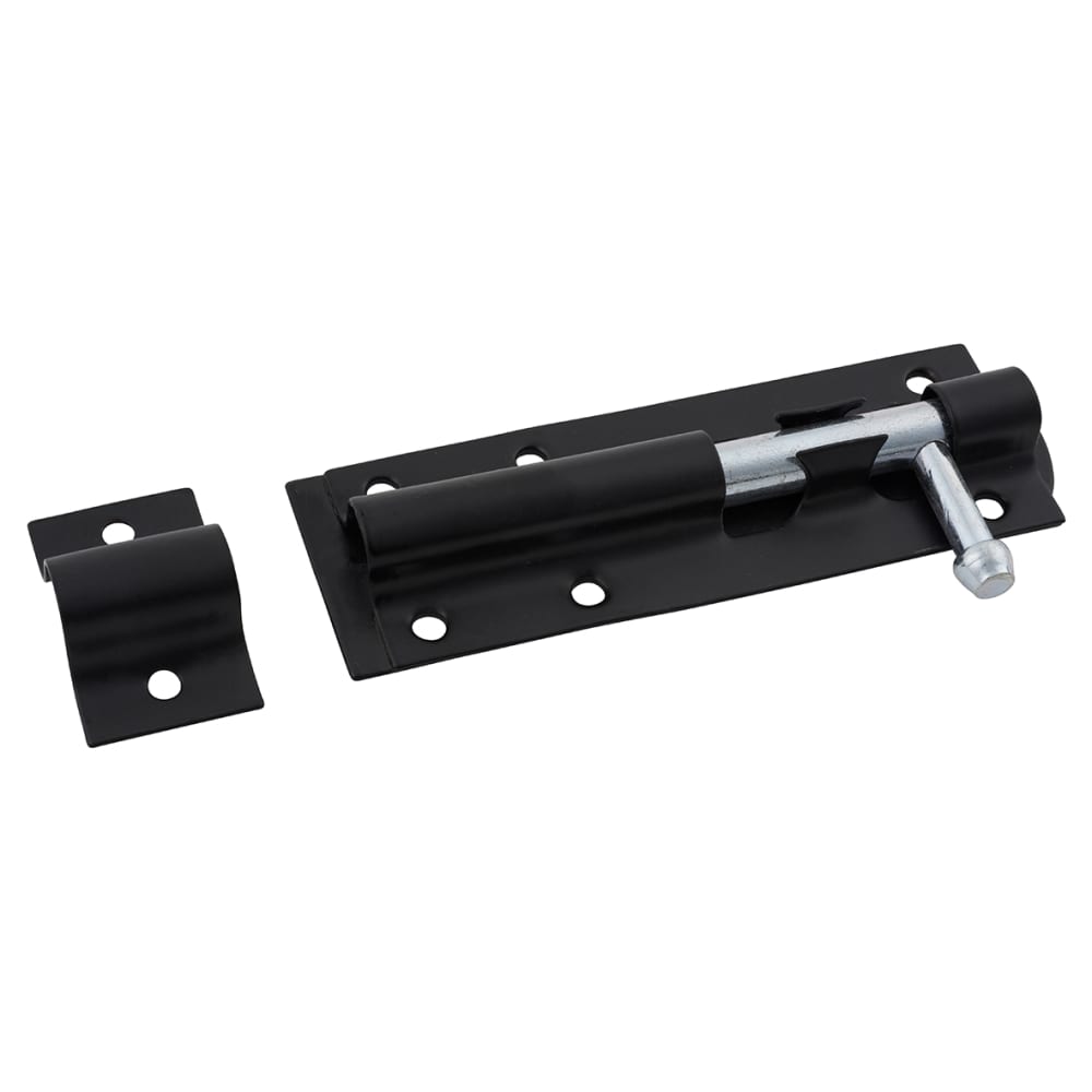 Traditional Tower Gate Bolt - Straight - 110mm Length - Black Japanned