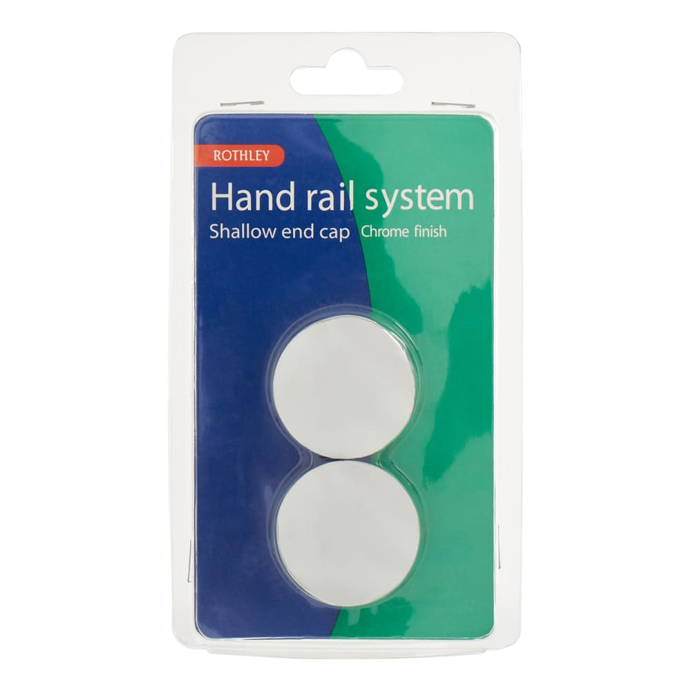 Rothley 40mm Handrail System - Shallow End Caps - Polished Chrome - Pack of 2