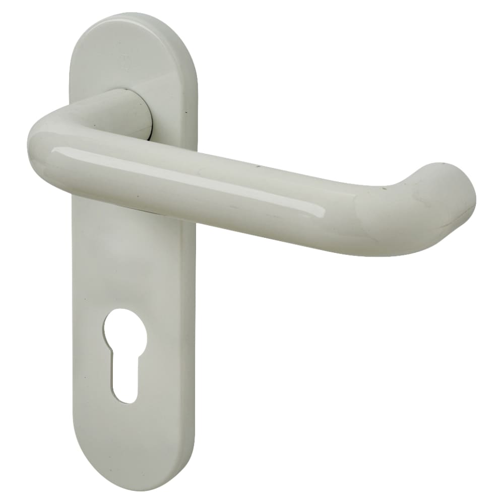 Hoppe Paris AR600/23 Nylon Steel Core Safety Door Handle - Euro - 72mm c/c - Diamond White