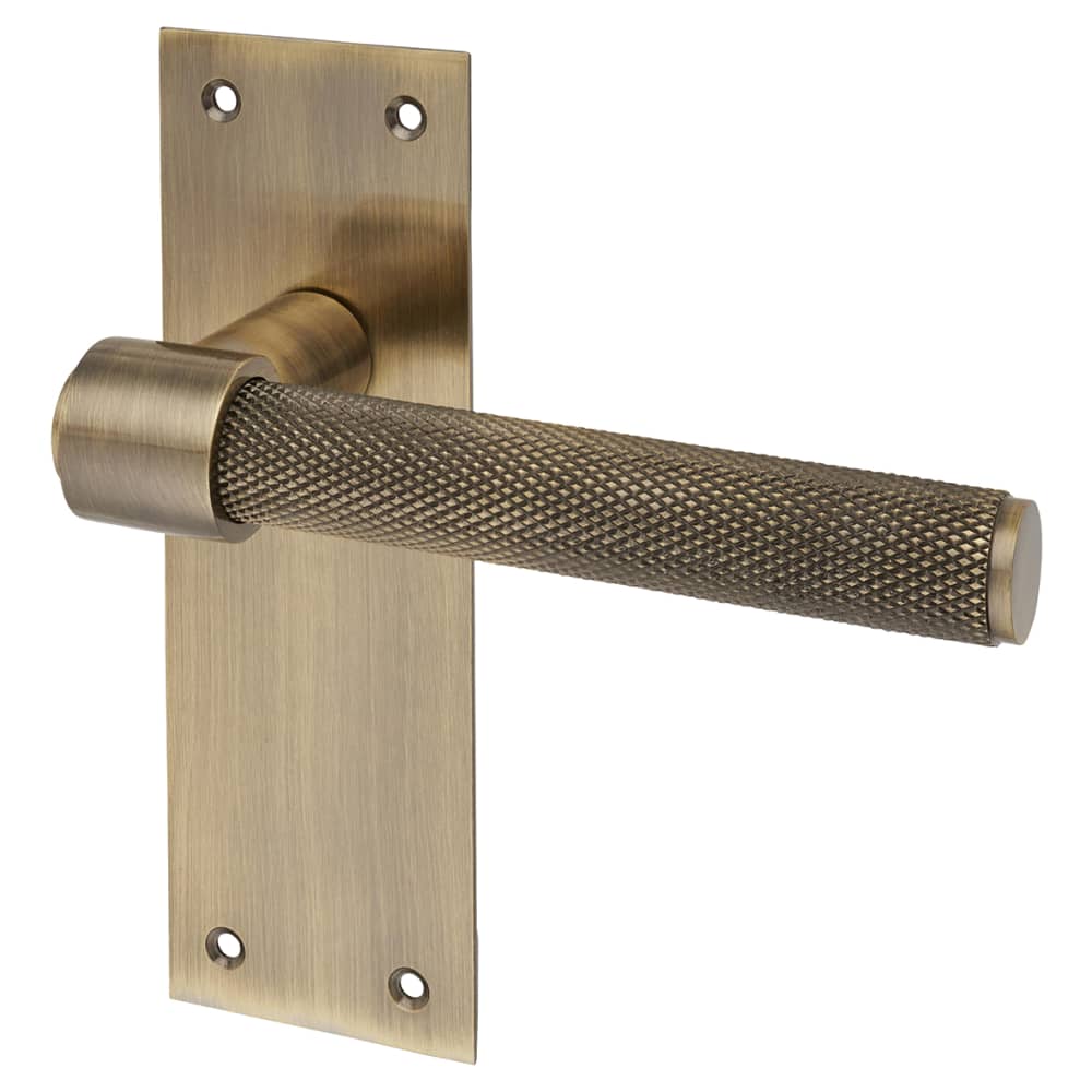 Altro Loxley Knurled Latch Door Handle - 150 x 50mm - Antique Brass ...