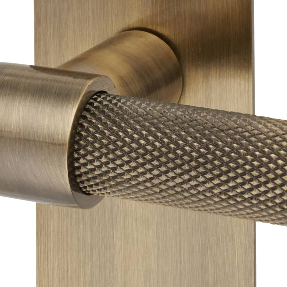 Altro Loxley Knurled Latch Door Handle - 150 x 50mm - Antique Brass ...