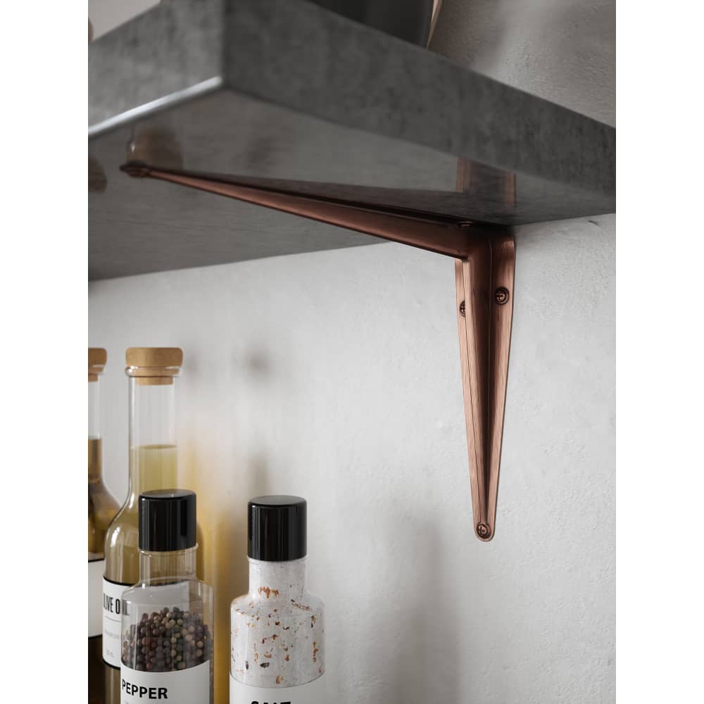 Rothley London Pattern Shelf Bracket - 150 x 125mm - Antique Copper