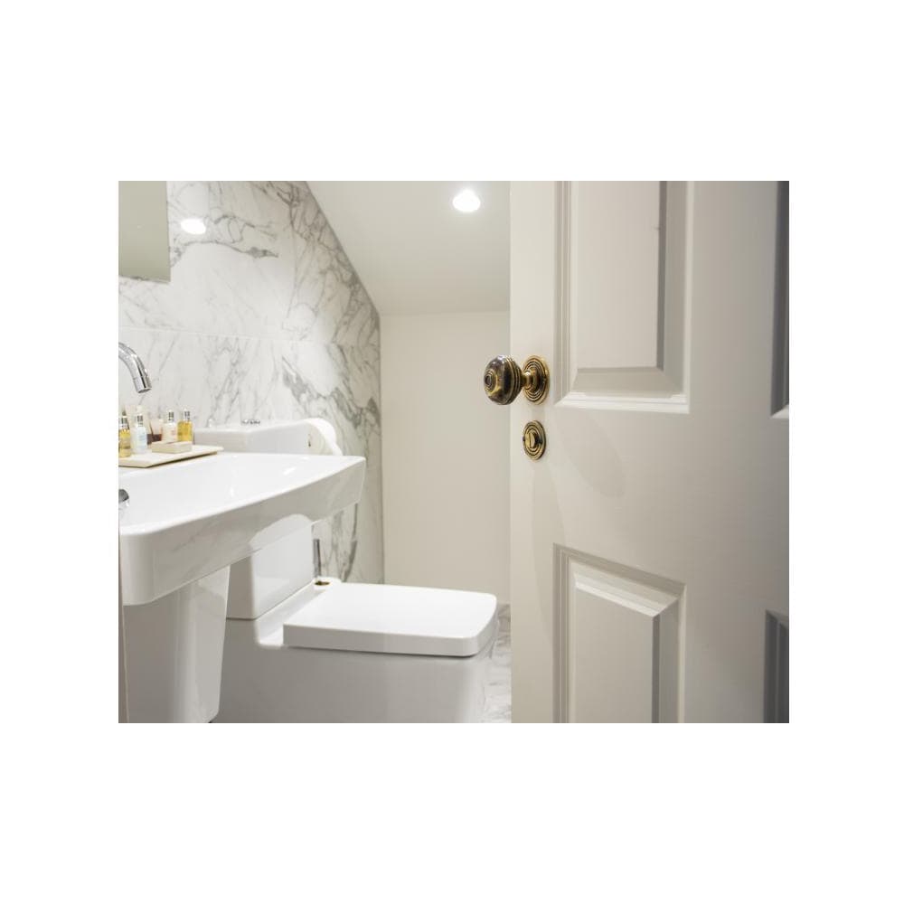 From The Anvil Reeded Bathroom Turn & Release - 50mm Diameter - Aged Brass