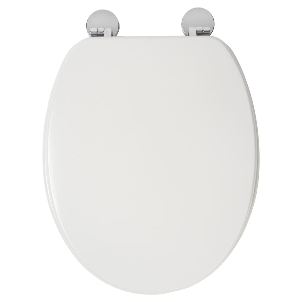 Croydex Kielder Flexi-Fix Standard Close Wooden Toilet Seat - White