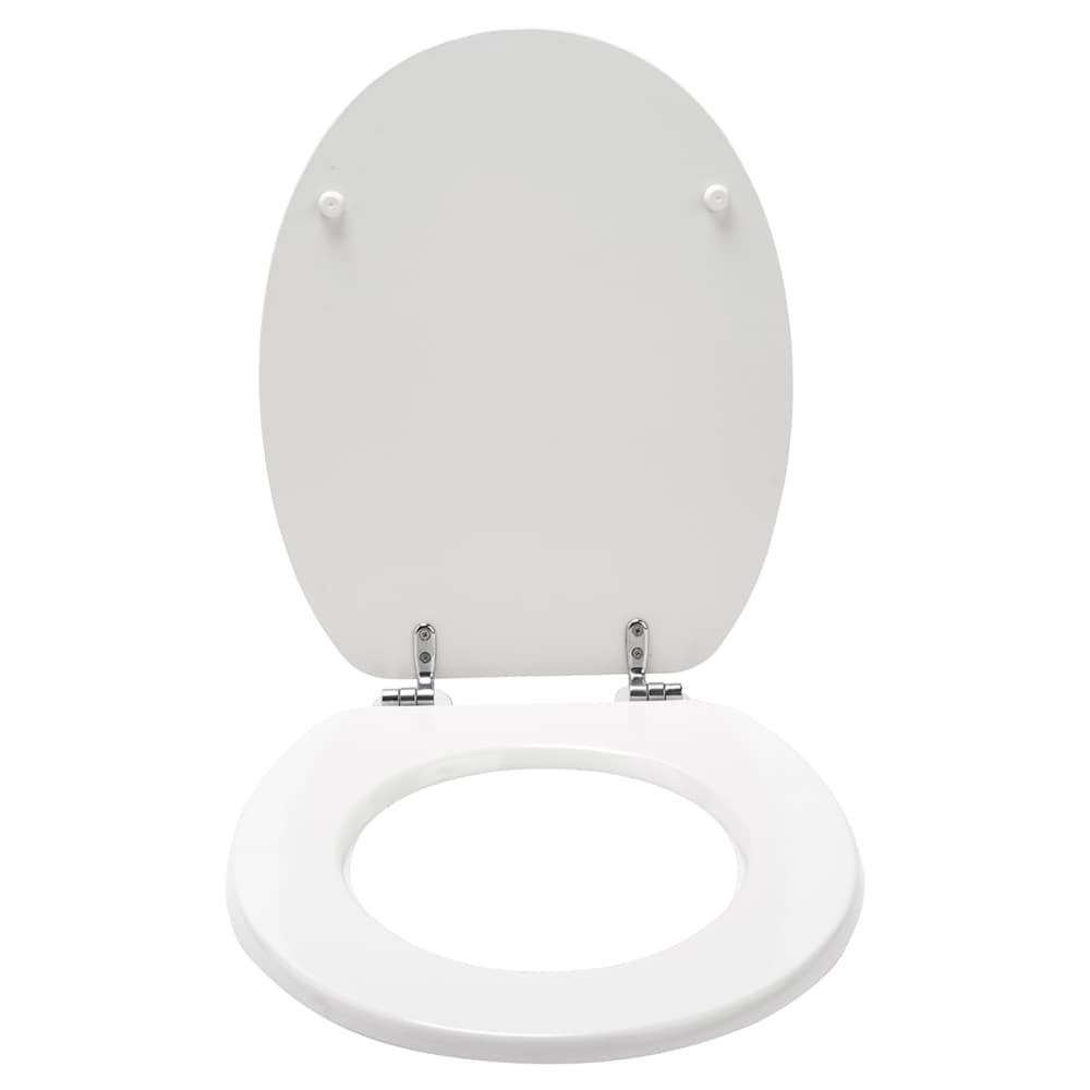 Croydex Kielder Flexi-Fix Standard Close Wooden Toilet Seat - White