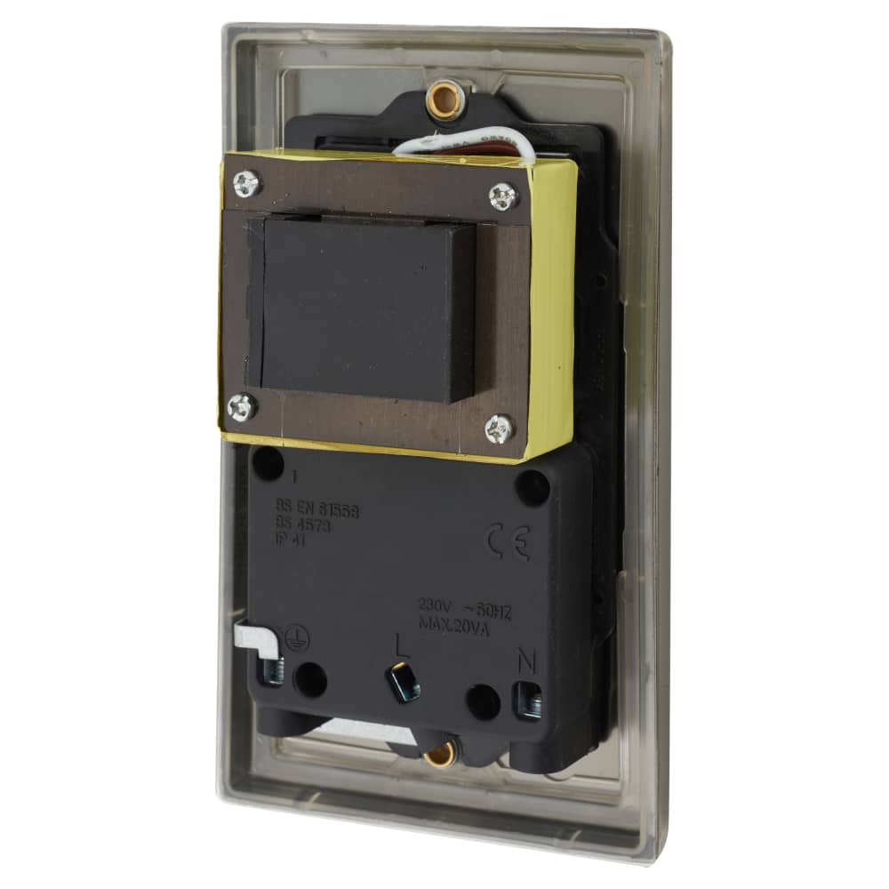 Knightsbridge 115/230V Dual Voltage Shaver Socket - Antique Brass with Black Insert