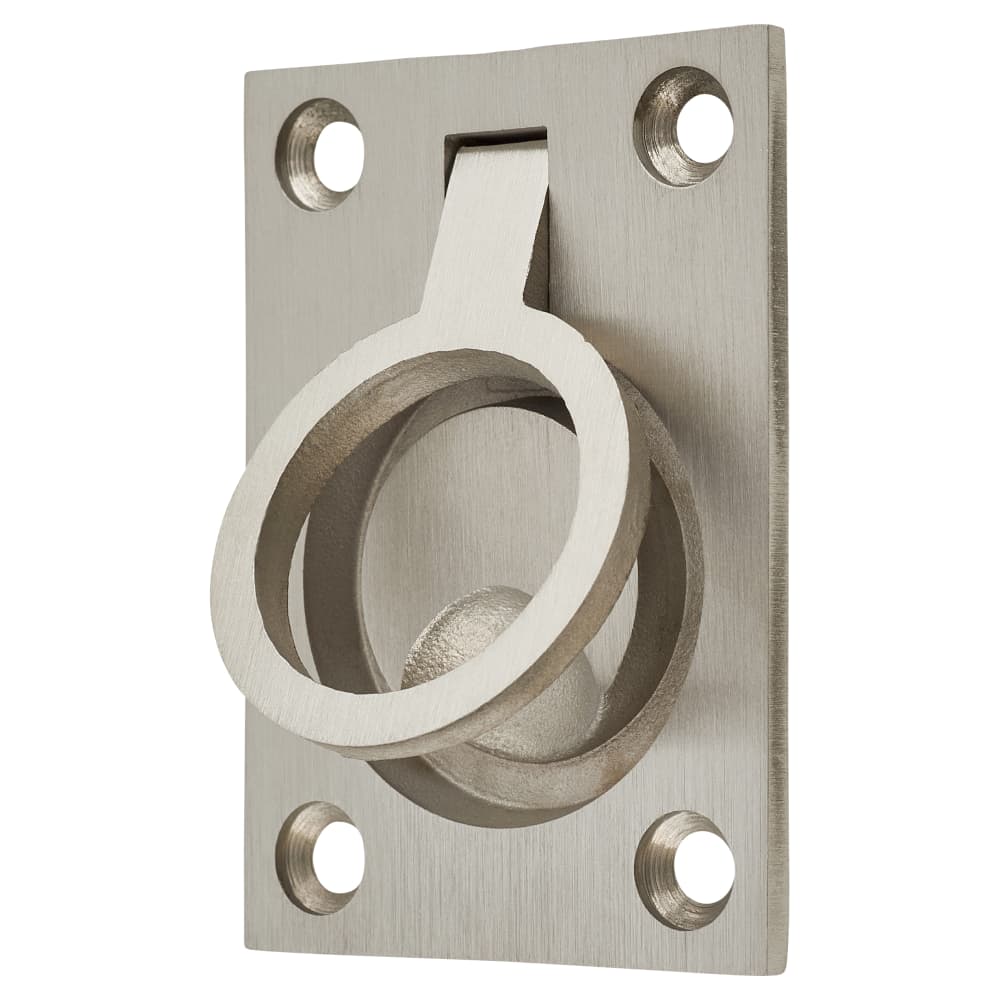 Altro Rectangular Flush Ring Cabinet Pull Handle - 62 x 44mm - Satin Stainless Steel