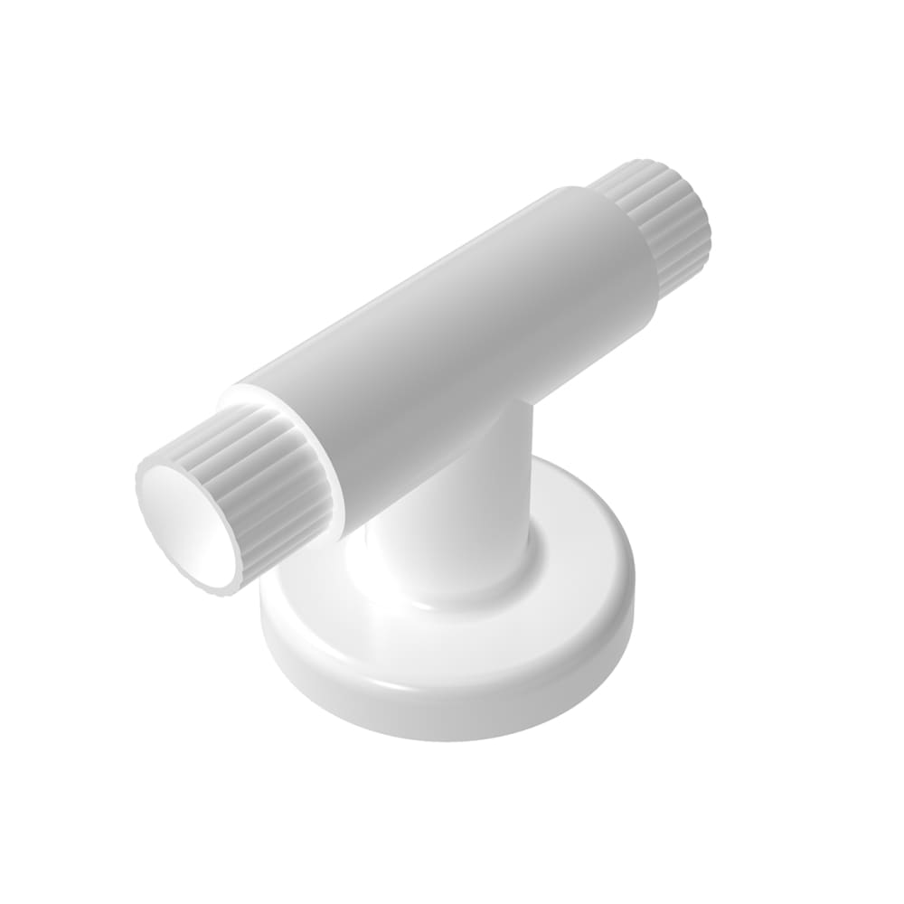 Nymas Modular Fluted Hand Rail - 82 x 35 x 84mm - Straight Wall Fixed Joint - White