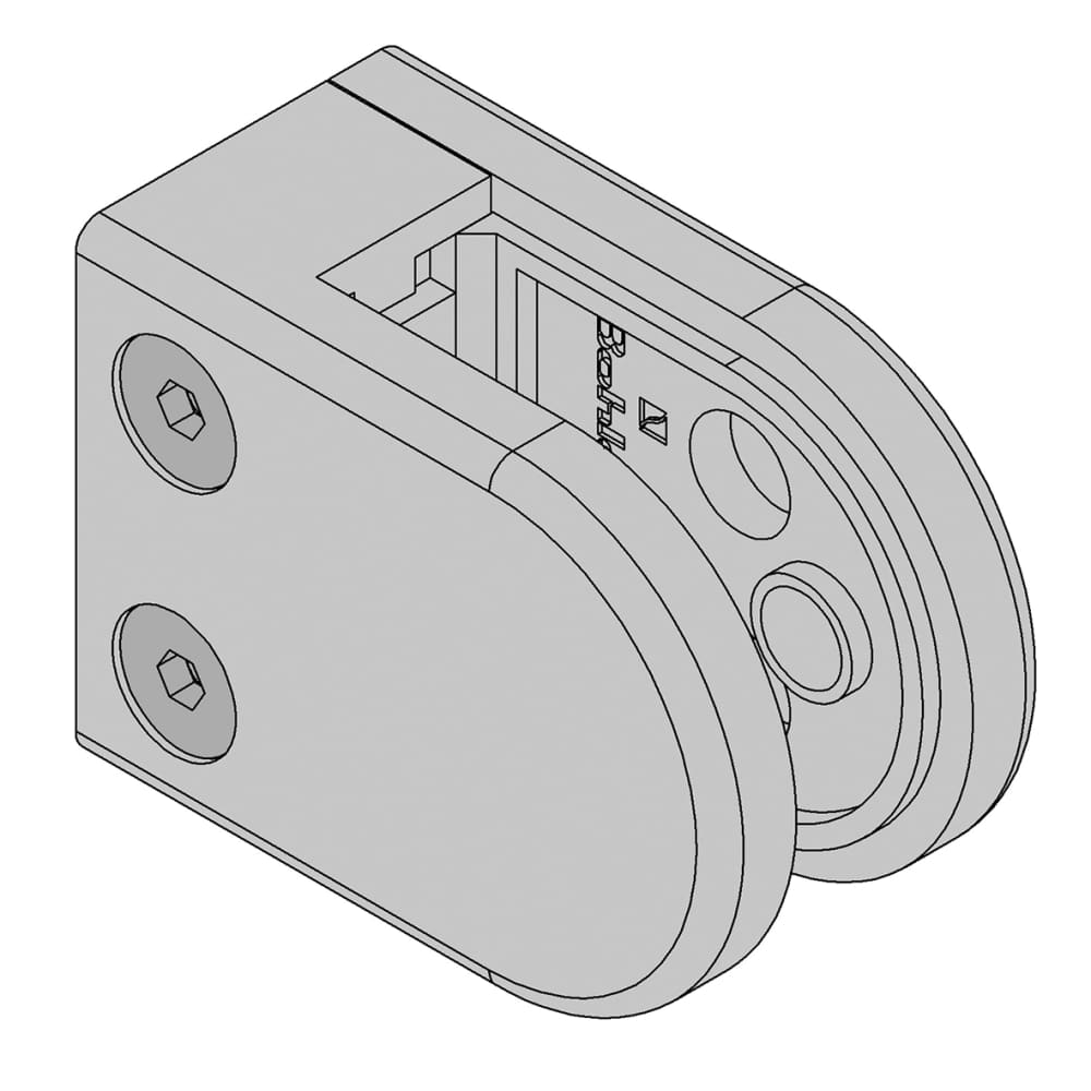 Bohle D Shaped Balustrade Clamps & Inserts - 10mm Glass - 63mm x 45mm ...