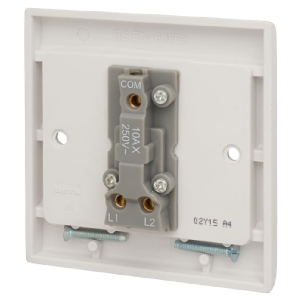 Deta 1 Gang 2 Way Wide Rocker Switch White ElectricalDirect