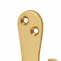 Solid Brass Single Coat Hook - 43mm - Polished Brass, IronmongeryDirect