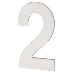 Hampstead 100mm Concealed Screw Fix Door Numeral - 2 - Polished Stainless Steel