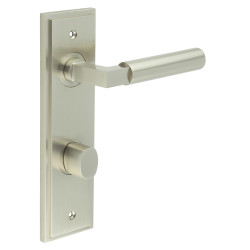 Burlington by Frelan Satin Nickel Fire Rated DIN Bathroom Door Handles - Westminster - Inner 2 - 200 x 55mm