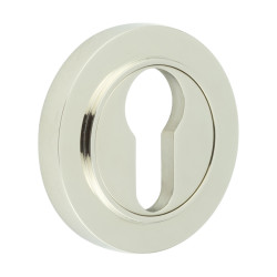 Burlington BUR61 by Frelan Escutcheon on Plain Rose - 53mm Diameter - Euro - Polished Nickel
