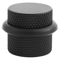 Hampstead Knurled Floor Door Stop - 22 x 22mm - Matt Black