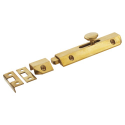 French Door Bolt/Flat Section Bolt - 100 x 36mm - Polished Brass