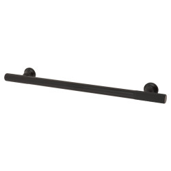 Altro York 12mm Partially Knurled T-Bar Cabinet Pull Handle - 192mm Centres - Matt Black