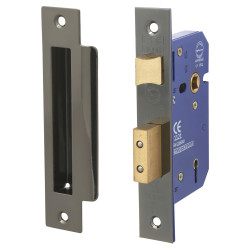 Altro 5 Lever Sashlock - 63mm Case - 45mm Backset - Square - Black Nickel