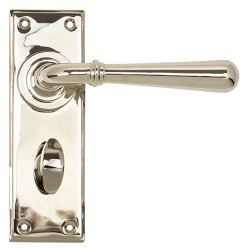 From The Anvil Polished Nickel Bathroom Door Handles - Newbury Range - 152 x 50mm