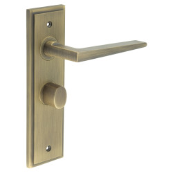 Burlington by Frelan Antique Brass Fire Rated Bathroom Door Handles - Mayfair - Inner 2 - 200 x 55mm