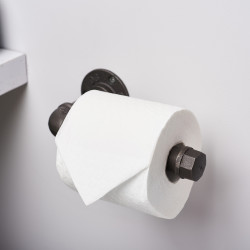 Altro 3/4" Pipe Round Toilet Roll Holder Kit - Grey